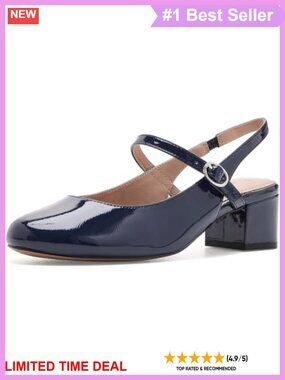 Patent Leather Mary Jane Slingback Heel with TruFoan Cushion